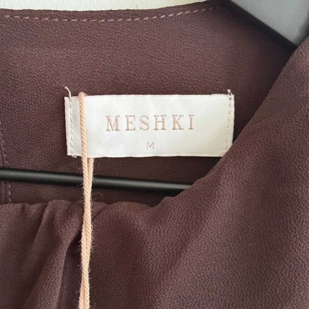 NWT Meshki Orai Chiffon Maxi Dress - Cacao Brown - Picture 8 of 10